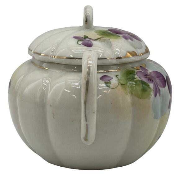 Vintage Nippon Hand Painted Sugar/Creamer Set Floral Pattern - Picture 4 of 16